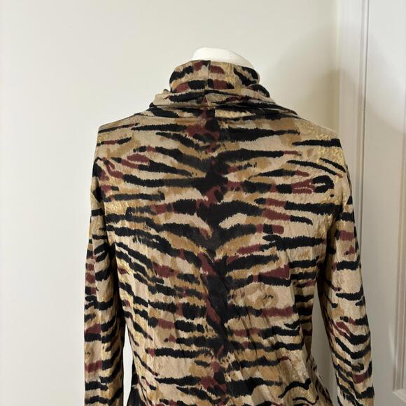 LR S Vtg Silk Blend Tiger Graphic Turtleneck - Picture 5 of 7
